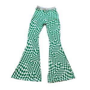 Checkered Pants  Wide Leg Bell Bottom Flare  Pants USA Made